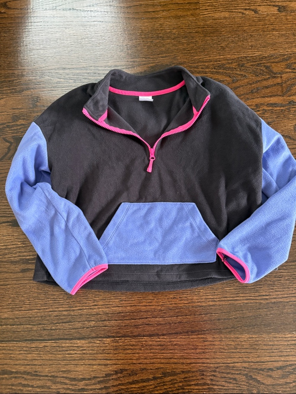 Athletic Works Black Fleece Jacket with Bright Pink Trim